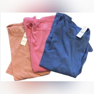 J. Crew perfect T-shirt bundle in blue, pink and dusty rose